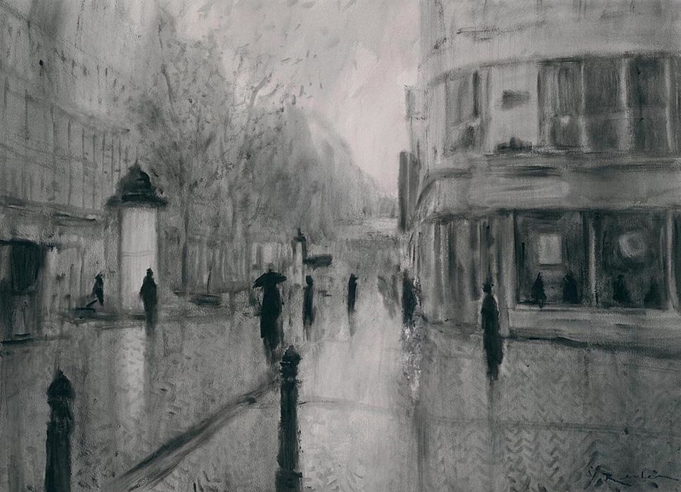 New Street Rain Drawing (Sold)