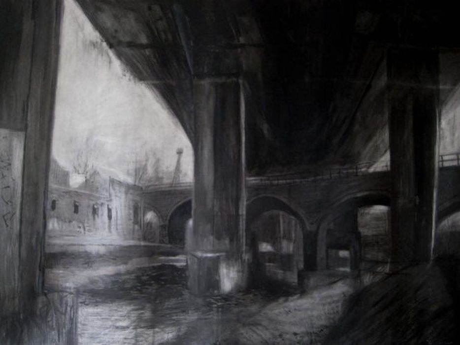 Under The Expressway Drawing (Sold)